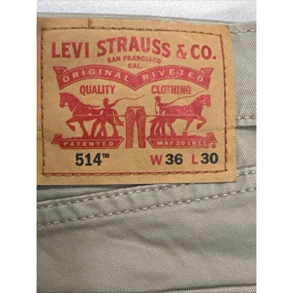 Levi’s 514 Straight Fit Jeans Men’s 36x30 Tan Khaki Stretch Mid Rise - Picture 5 of 5